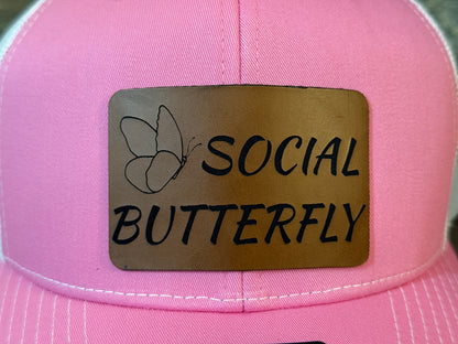 SOCIAL BUTTERFLY - Bachelorette Party Custom Hats - Ditch the Sashes!